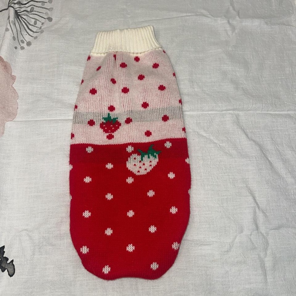 Adorable‎ strawberry dog sweater